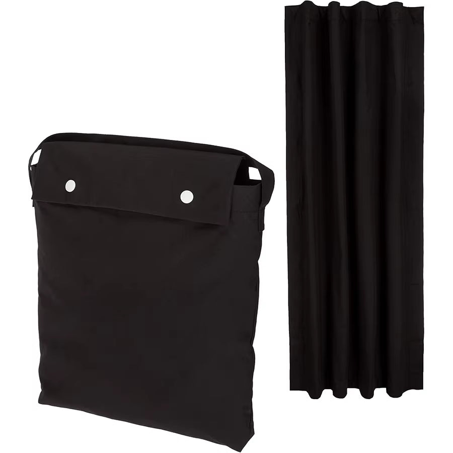 Amity Multifunctional Portable Suction Cup Blackout Curtains in Elegant Black Polyester for Home and Office