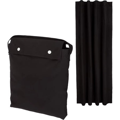 Amity Multifunctional Portable Suction Cup Blackout Curtains in Elegant Black Polyester for Home and Office