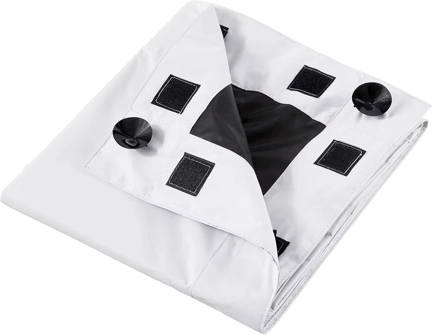 Amity Multifunctional Portable Suction Cup Blackout Curtains in Elegant Black Polyester for Home and Office