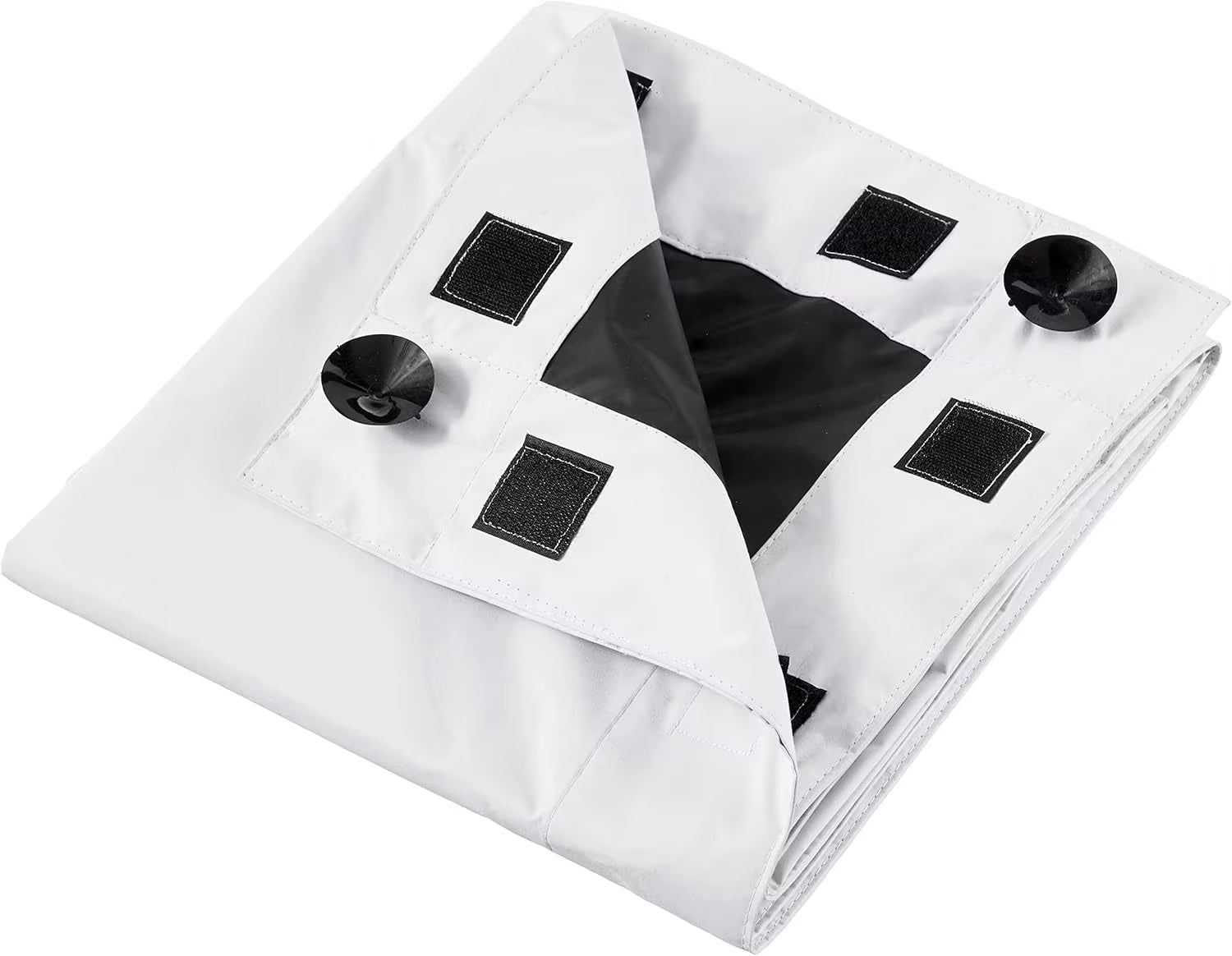 Amity Multifunctional Portable Suction Cup Blackout Curtains in Elegant Black Polyester for Home and Office