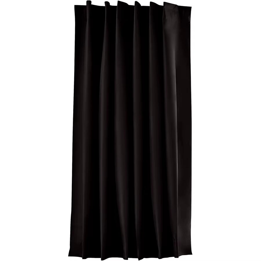 Amity Multifunctional Portable Suction Cup Blackout Curtains in Elegant Black Polyester for Home and Office