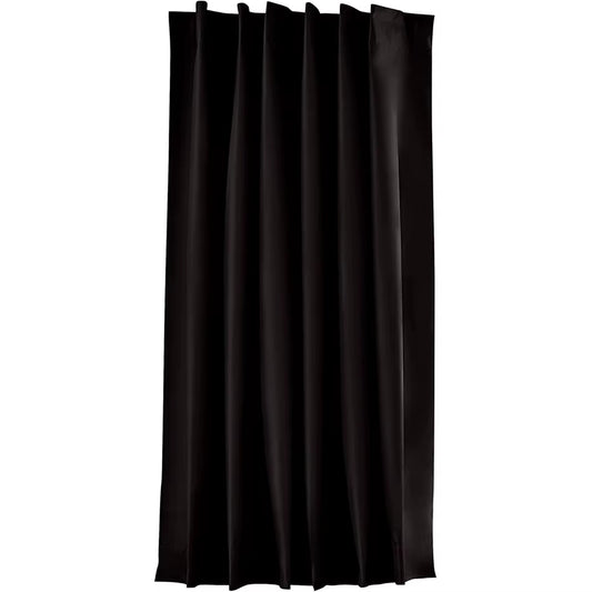 Amity Multifunctional Portable Suction Cup Blackout Curtains in Elegant Black Polyester for Home and Office
