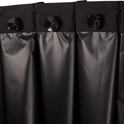 Amity Multifunctional Portable Suction Cup Blackout Curtains in Elegant Black Polyester for Home and Office